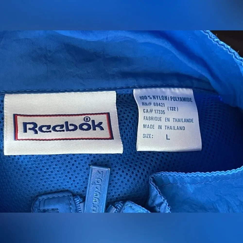 Vintage Reebok Blue & Black Windbreaker Size Large